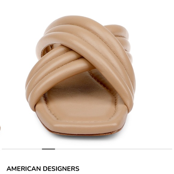 NEW American Designer Badgley Mischka junction slides Parchment Nude women SZ 10 - Picture 3 of 9